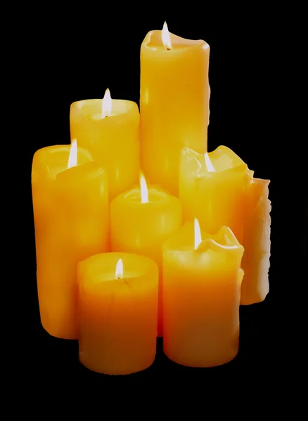 Žlutá svíčka — Stock fotografie