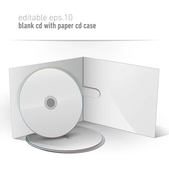CD DVD em branco em caixa de papel — Vetor de Stock