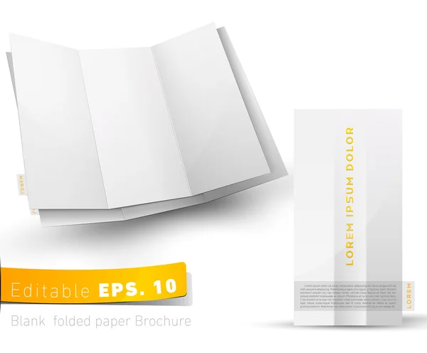 Boş katlanmış broşür tasarım tanıtımı için — Stok Vektör