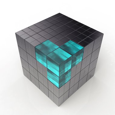 Black 3d futuristic cube clipart