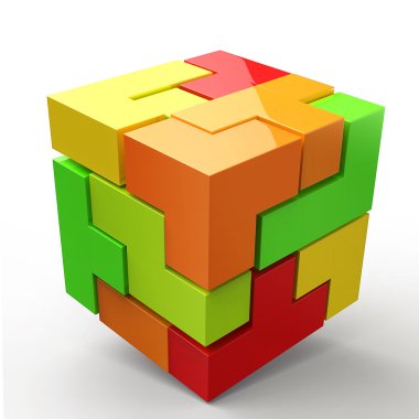 3D Cubes colored abstraction clipart