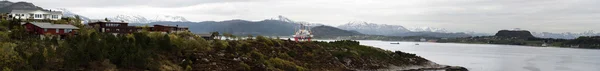 stock image Panoramic view in norwegian fjord landscape