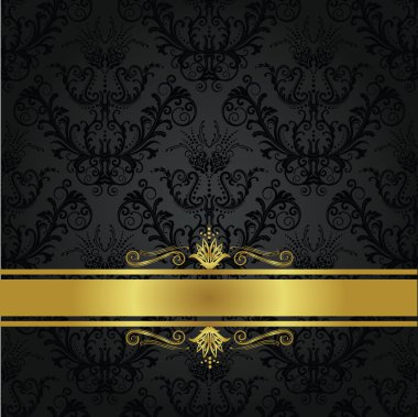 Luxury charcoal and gold book cover clipart