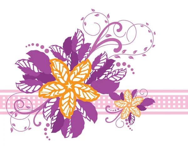 Bannière florale rose et jaune — Image vectorielle