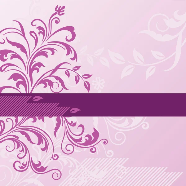 粉红色的花卉背景与横幅 — 图库矢量图片