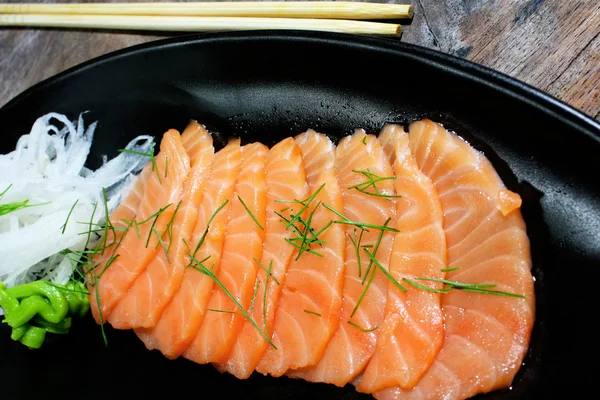 stock image Salmon seshimi close-up