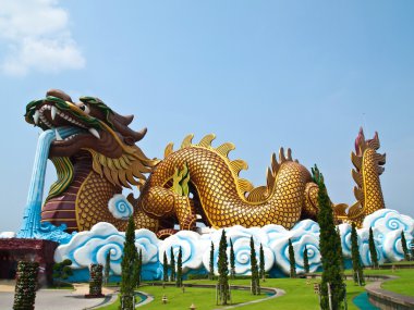 Big Crouching Dragon at Suphan Buri , Thailand clipart