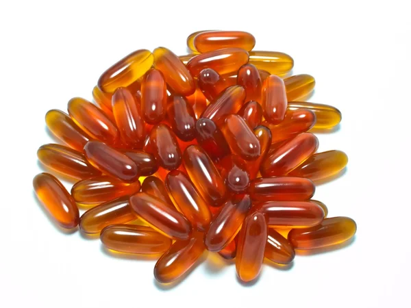 Lecithin gel capsules on white background — Stock Photo, Image