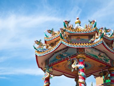 Chinese temple with blue sky clipart