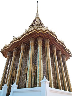 Wat Phra Buddhabat temple isolated on white clipart