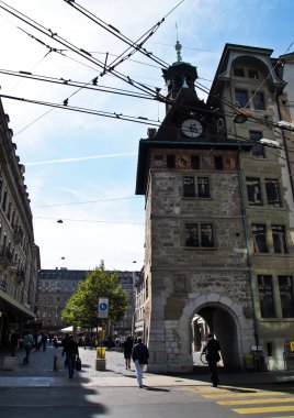 Historic Clock Tower n Geneva, Switzerland clipart