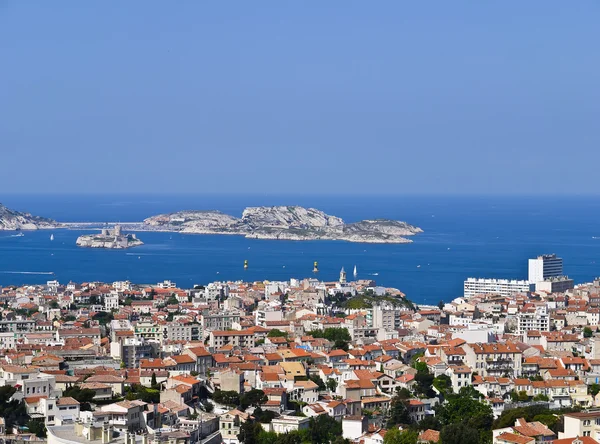 View Port of Marseille France and the If castle — Stock Photo, Image
