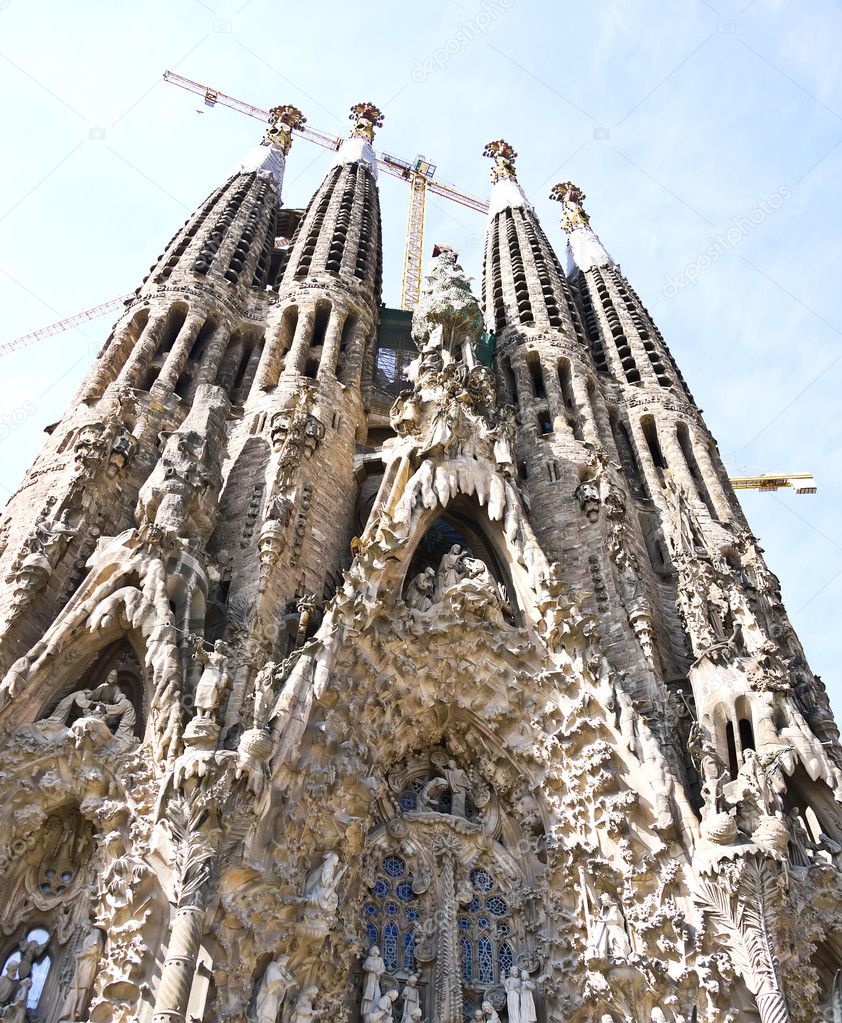 La Sagrada Familia cathedral , Barcelona in Spain – Stock Editorial ...
