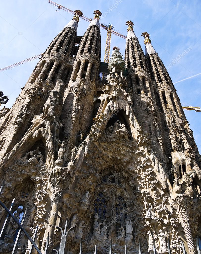 La Sagrada Familia cathedral in Barcelona, Spain – Stock Editorial ...