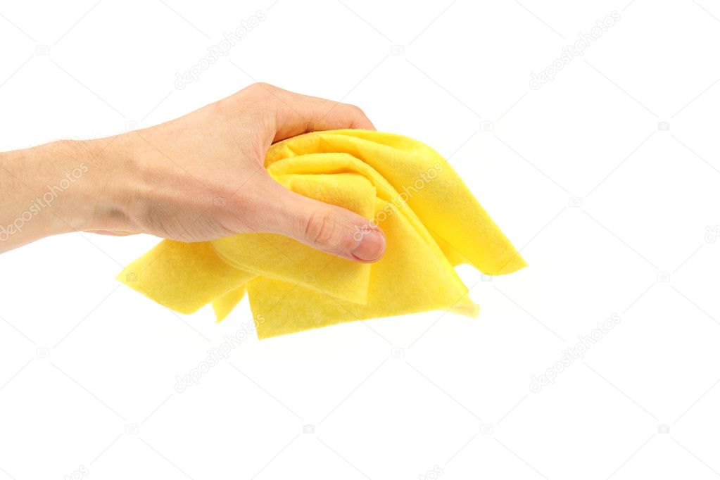 Yellow duster in the hand