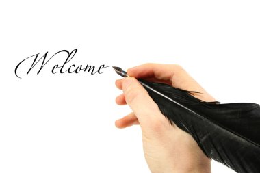 Writing text with quill clipart