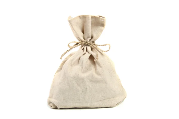 Лляна сумка ізольована на білому — стокове фото