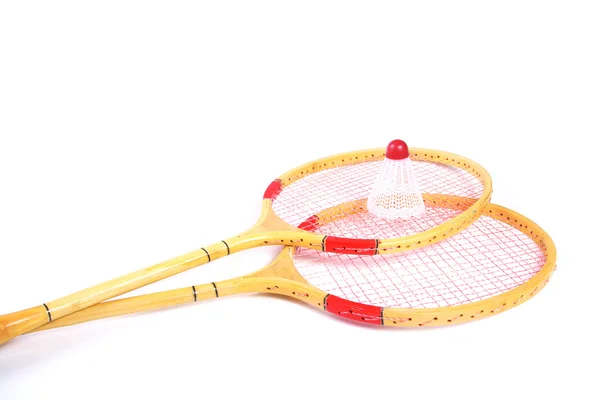 Badmintonracketar och volan — Stockfoto
