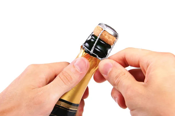 Cortiça de champanhe aberta — Fotografia de Stock