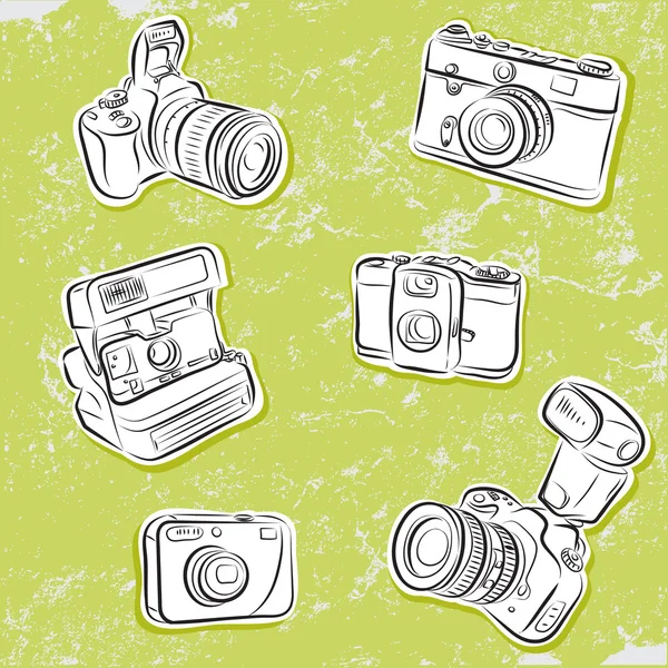 Set van fotocamera — Stockvector