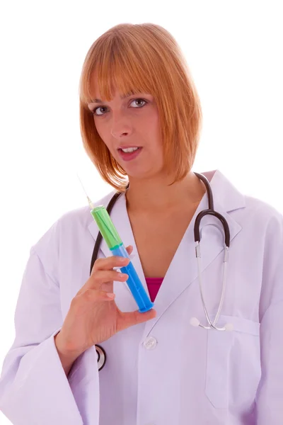 The syringe in the hand — Stock Photo, Image