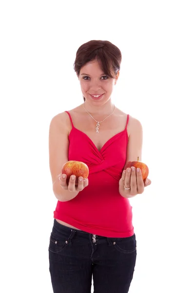 Mujer joven con fruta — Foto de Stock