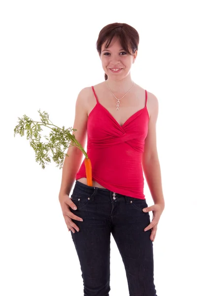 野菜のある若い女性は — ストック写真