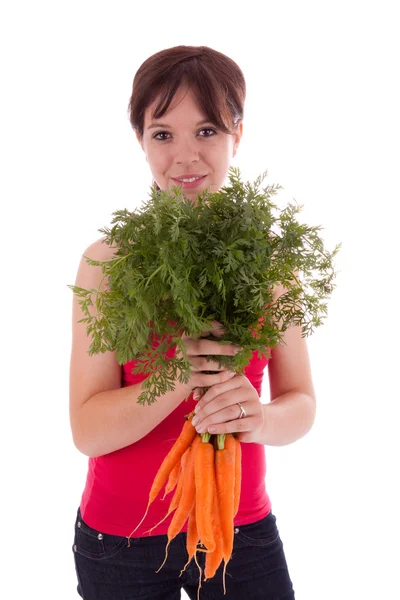 Jeune femme aux légumes — Photo