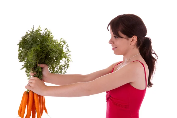 Young Woman with vegetables Royalty Free Stock Photos