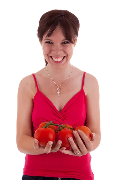 Mujer joven con verduras — Foto de Stock