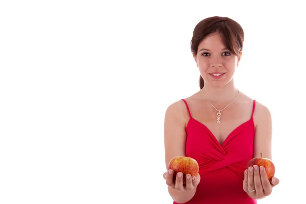 Jonge vrouw met fruit — Stockfoto