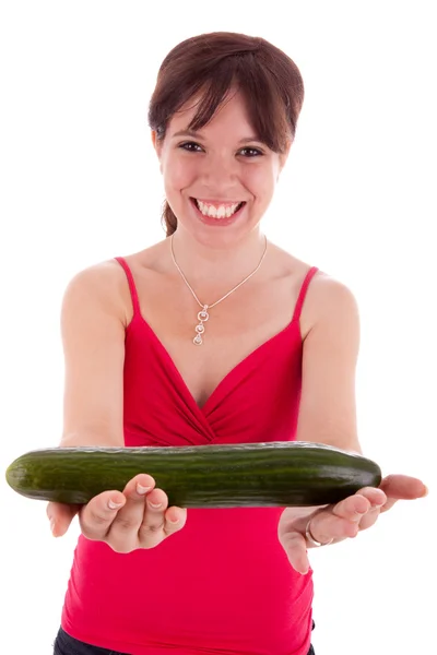 Mladá žena se zeleninou — Stock fotografie