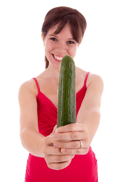 Sebzeli genç kadın — Stok fotoğraf