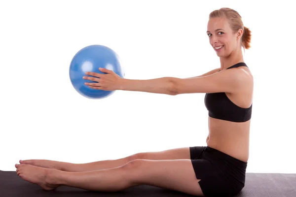 A young woman with a ball — Stock Photo, Image