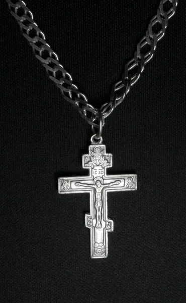 stock image Silver chain and cross