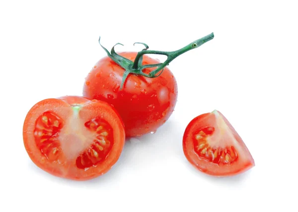 番茄，一半和孤立的季 — 图库照片