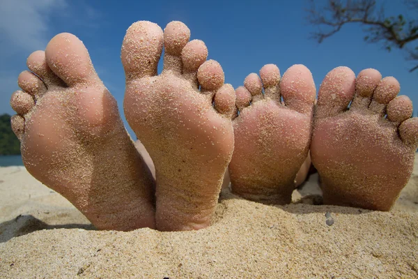 Pie en la playa — Foto de Stock