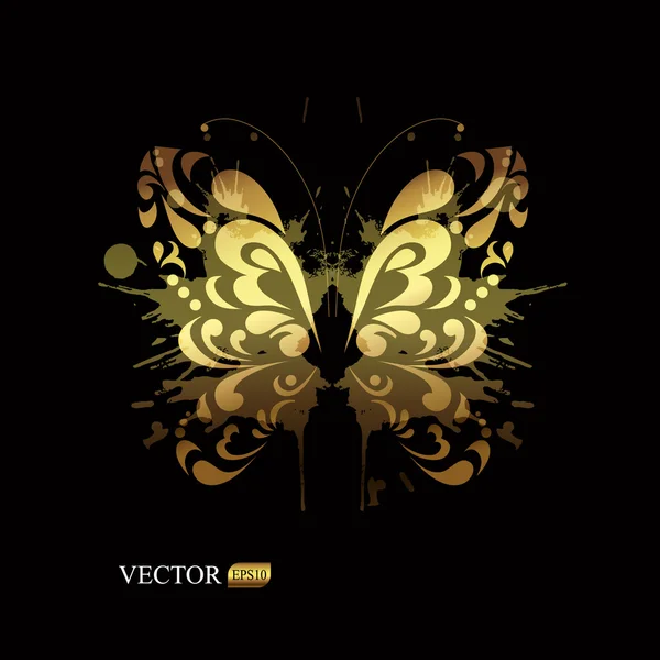 Gouden vlinder — Stockvector