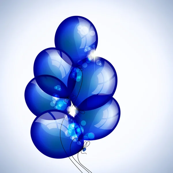 Eerstelingsgarve donker blauwe ballonnen — Stockvector