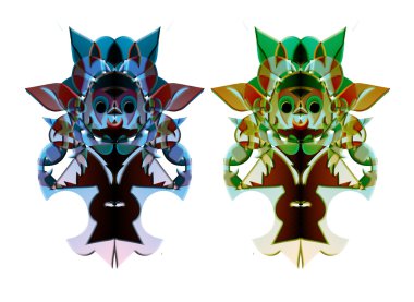 Abstract images of shamans clipart