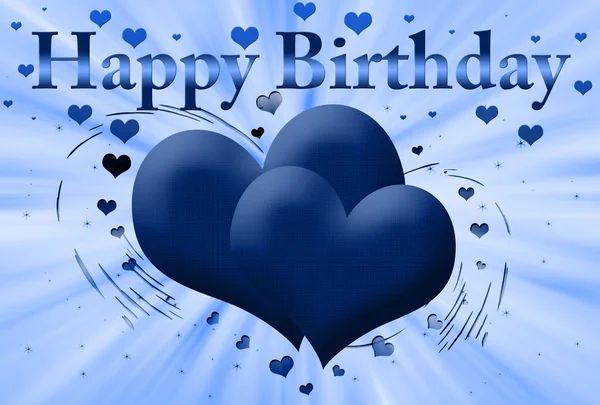 Blue card Happy birthday — Stock Photo, Image