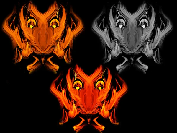 Abstract fiery devil faces — Stock Photo, Image