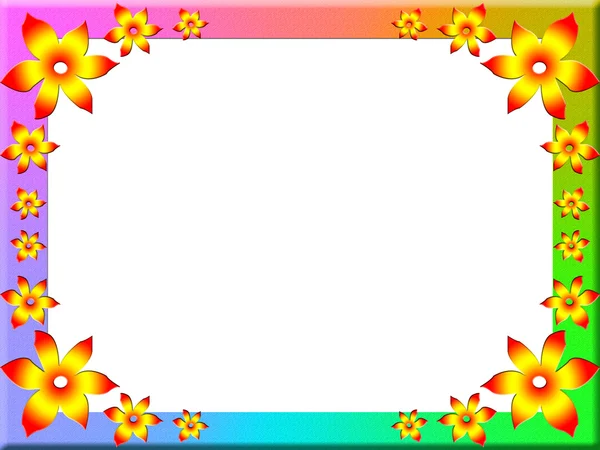 Multi-farvet ramme med blomster - Stock-foto