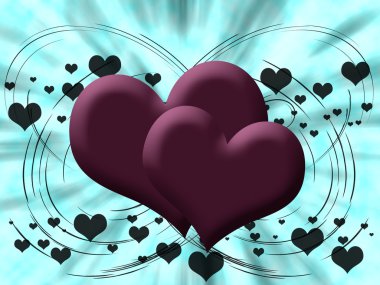 Two pink hearts clipart