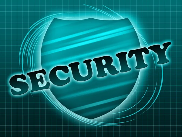 Inscription security and shield — Stock Photo, Image