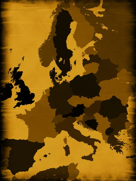 Καφέ χάρτη της σύγχρονης Ευρώπης — Φωτογραφία Αρχείου