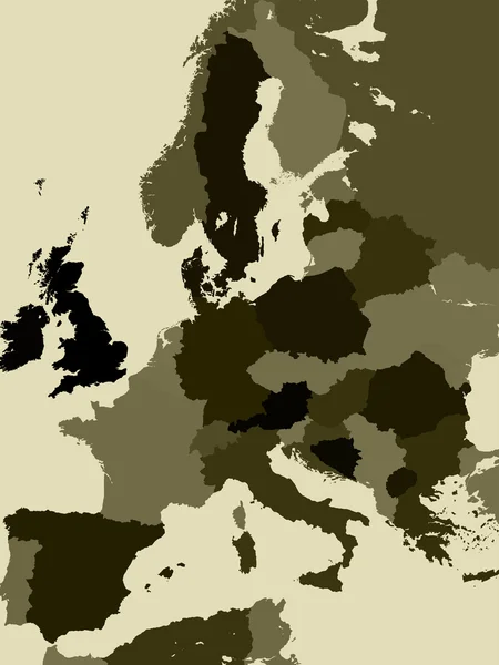 Карта сучасної Європи — стокове фото