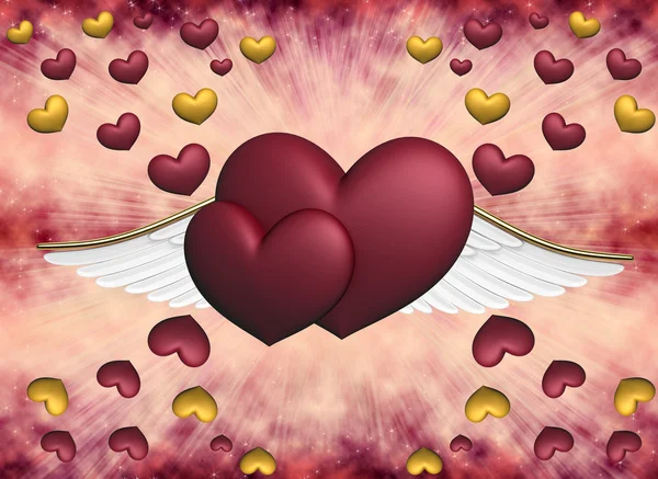 Rosa hjärtan — Stockfoto