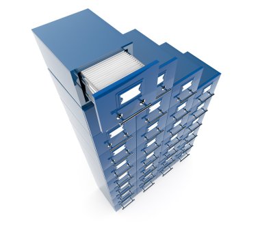 Filing cabinet isolated over white background clipart