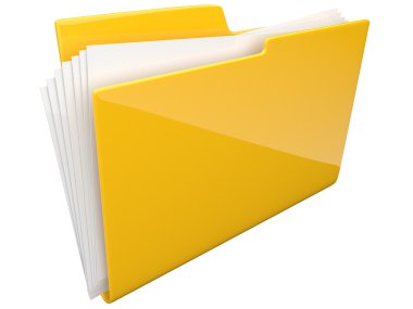 Folder. Directory. File 3D isolated clipart